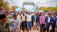 Liban Ahmed Hassan, the ruling party's candidate in Galmudug, campaigning in July 2026.
