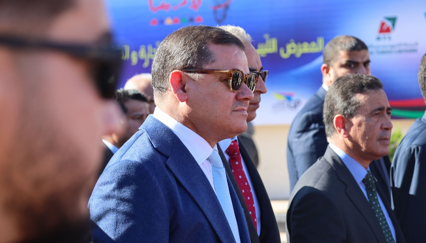 Abdelhamid Dabaiba during the opening of the Libyan-Tunisian exhibition in Misrata, 16 january 2023.