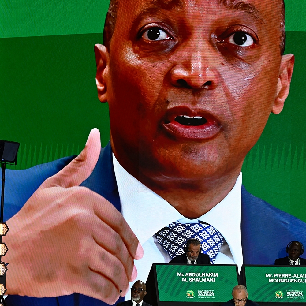 Patrice Motsepe, the president of the Confederation of African Football in Cairo, March 2025.