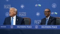 US President Donald Trump and his Rwandan counterpart, Paul Kagame, in Washington on 4 December 2025.