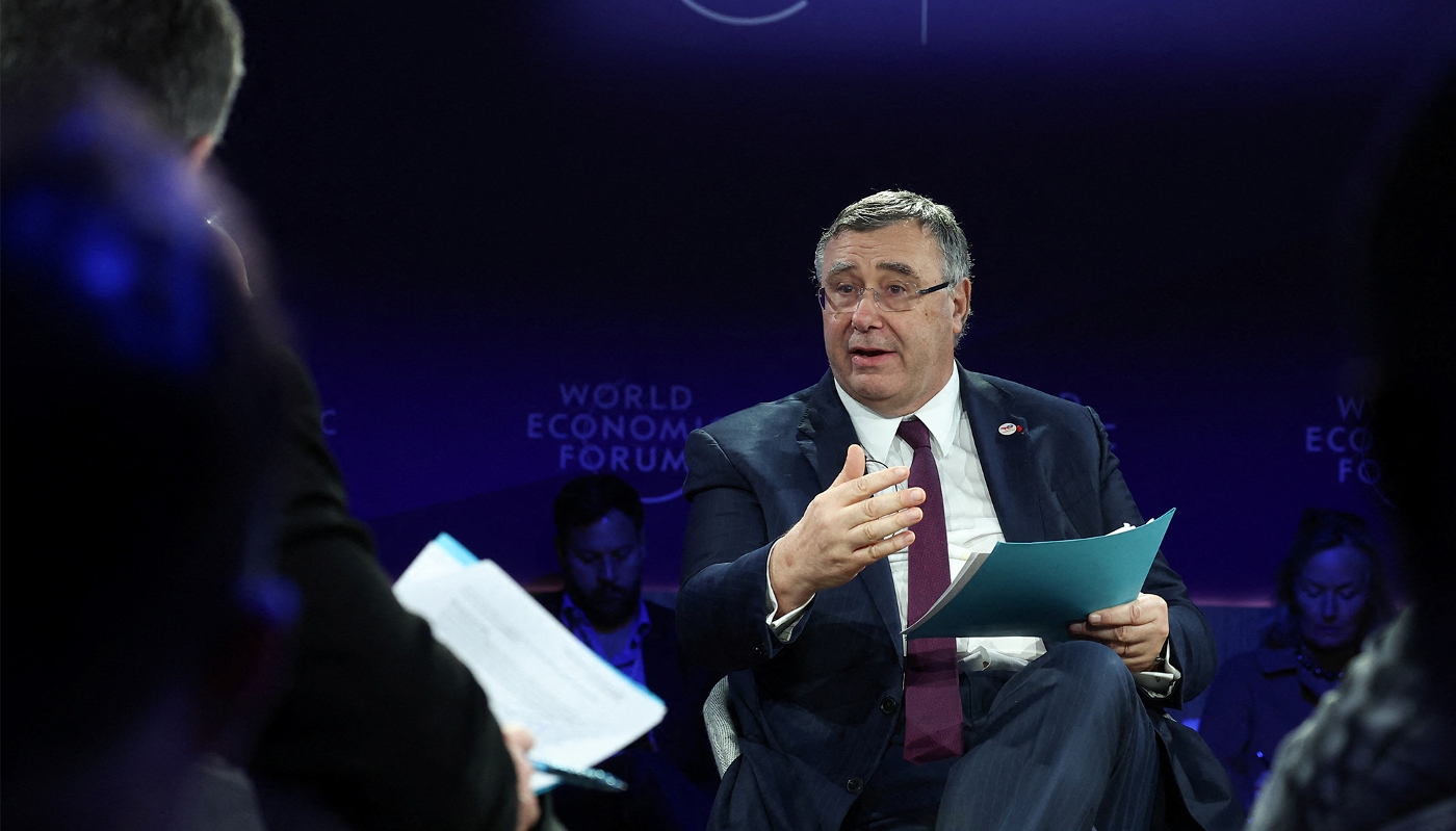 TotalEnergies CEO Patrick Pouyanné in Davos, Switzerland, 23 January 2025.