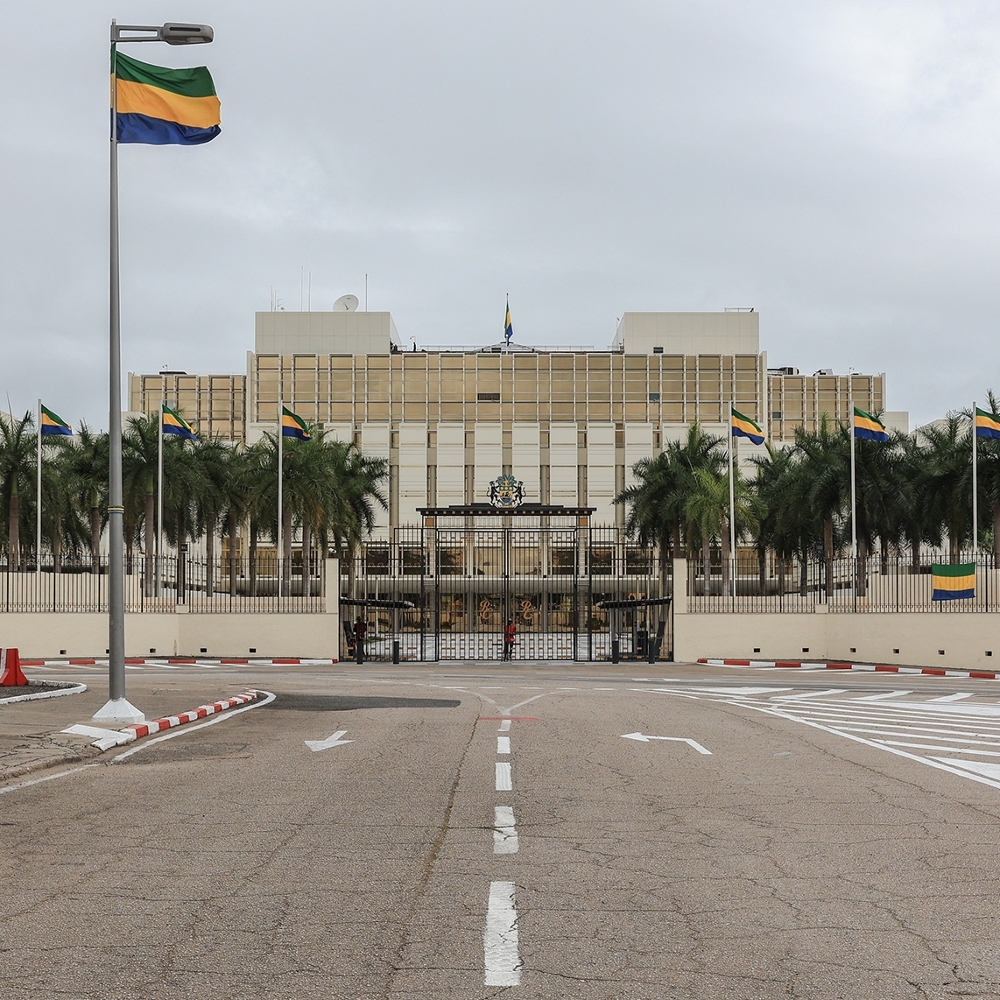Gabonese presidential palace in Libreville, in September 2023.