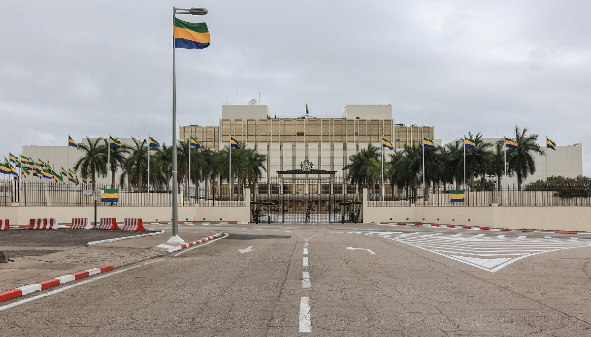 Gabonese presidential palace in Libreville, in September 2023.