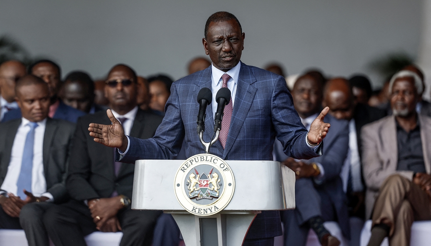 Kenyan President William Ruto at a press conference at State House in Nairobi, on 26 June 2024.