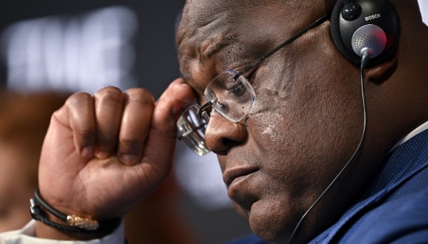 Félix Tshisekedi at the World Economic Forum in Davos, Switzerland, 2023. 