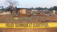 Scene of an attack claimed by the jihadist group Allied Democratic Forces in Beni, in eastern DRC, on 9 June 2024.