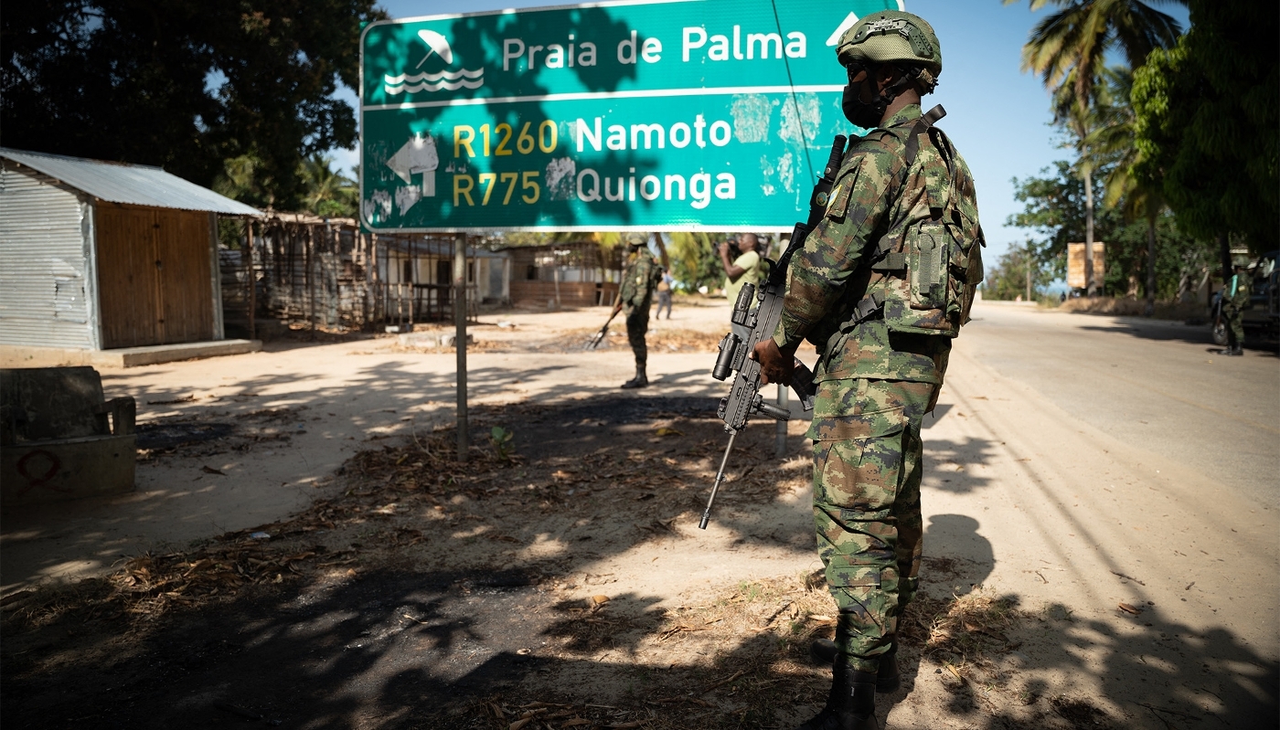 Rwandan soldiers near Palma, Mozambique, in September 2021.