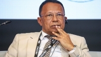Thierry Rakotonarivo, president of the CENI, in Moscow on 14 April 2026.
