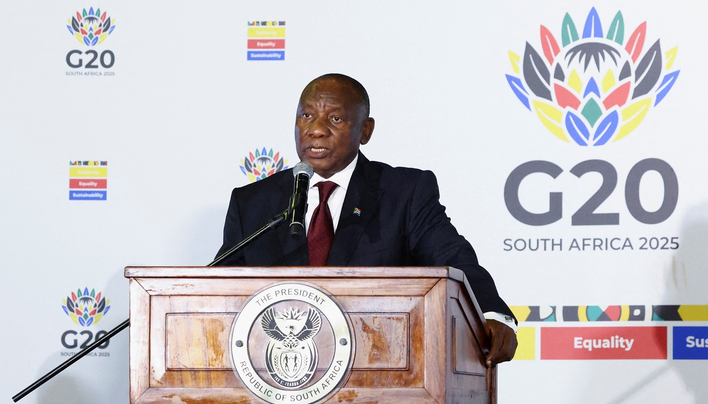 South Africa's President Cyril Ramaphosa in Johannesburg, South Africa on 20 February 2025.