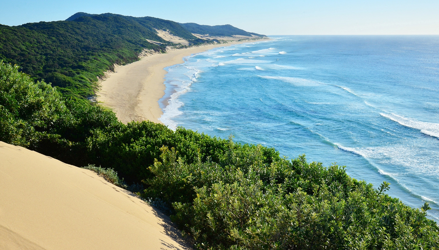 Sand dunes in the KwaZulu-Natal province, near Richards Bay, South Africa.