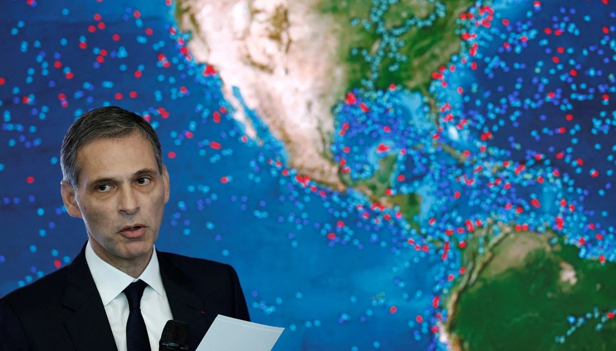 Rodolphe Saadé, CEO of French shipping and logistics company CMA CGM, in Marseille, France, on 12 February 2025.