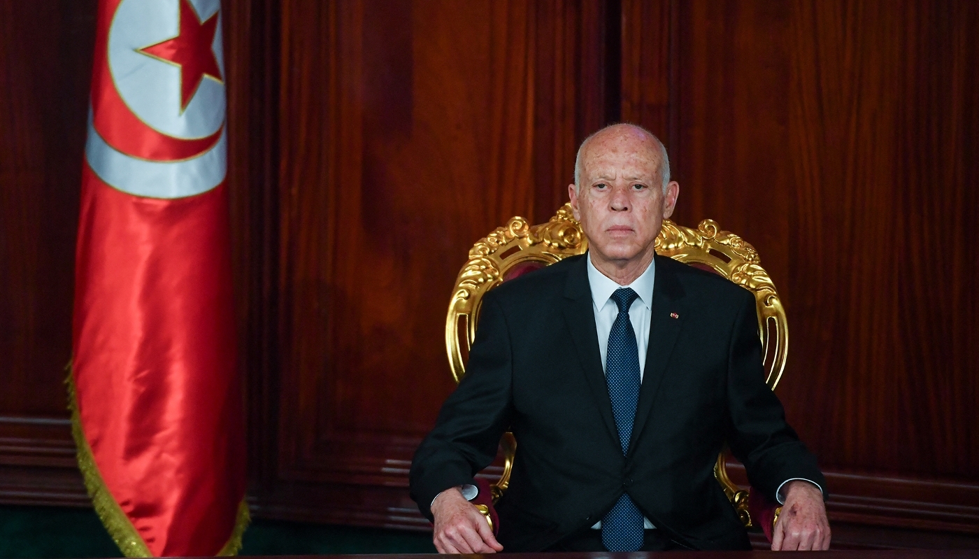 Tunisian President Kaïs Saïed in Tunis, on 21 October 2024.
