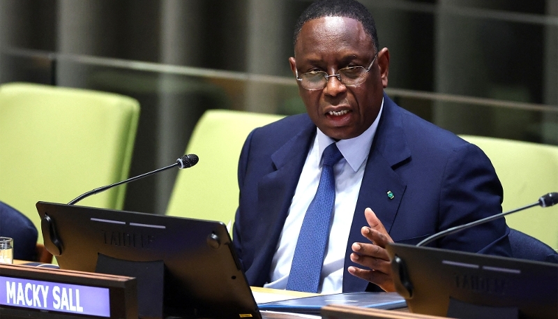 Former Senegalese President Macky Sall at UN headquarters in New York, on 22 April 2026. 
