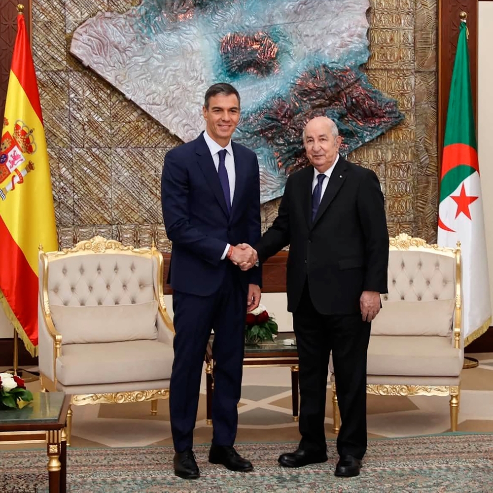 Spanish PM Pedro Sánchez and Algerian President Abdelmadjid Tebboune, in Algiers, on 20 July 2026.