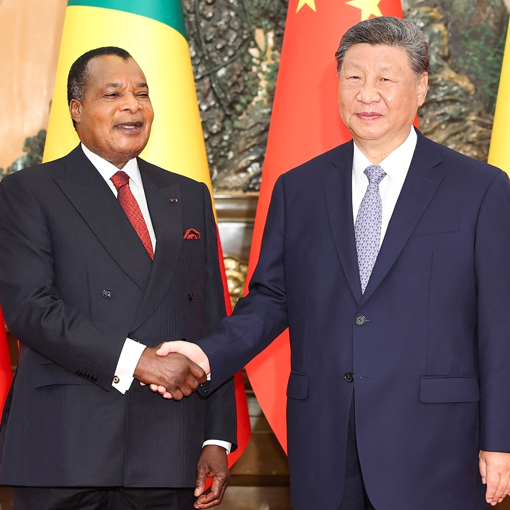 Congolese President Denis Sassou-Nguesso (left) and his Chinese counterpart Xi Jinping in Beijing, China, September 2025.