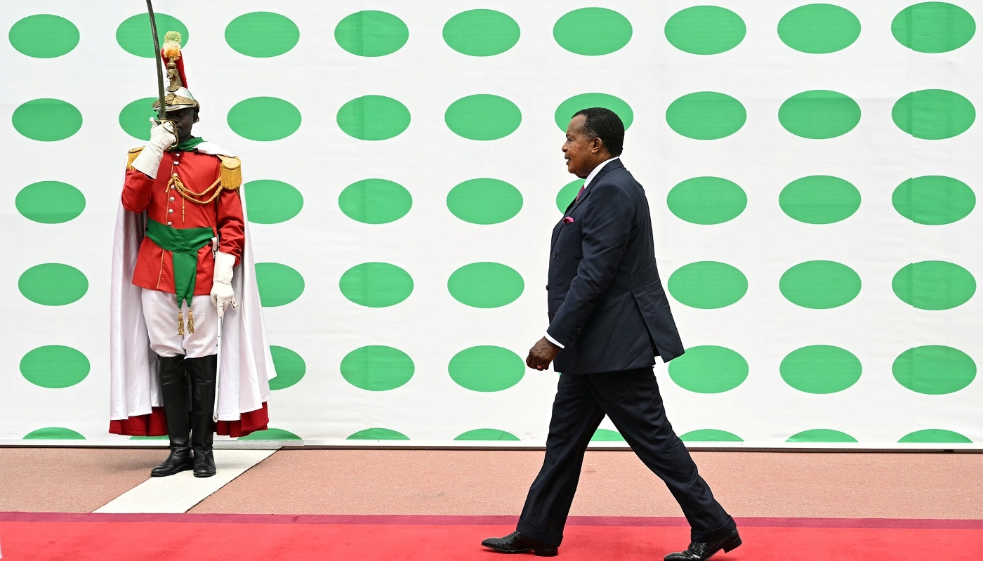 President of the Republic of the Congo Denis Sassou-Nguesso in Abidjan on 8 December 2025.