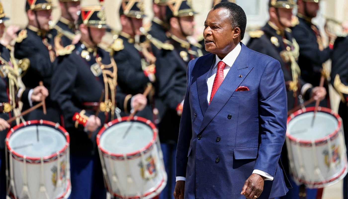 President of Congo Denis Sassou-Nguesso in Paris on 23 May 2025.