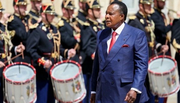 President of Congo Denis Sassou-Nguesso in Paris on 23 May 2025. 