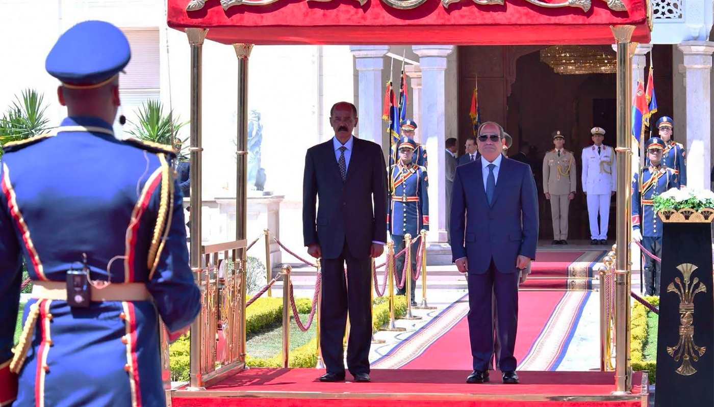 Egyptian President Abdel Fattah el-Sisi receives his Eritrean counterpart Isaias Afwerki in Cairo, on 8 June 2026.
