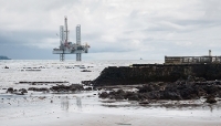 An oil platform off the coast of Limbe, home to Cameroon’s national refining company, Sonara, in September 2011.