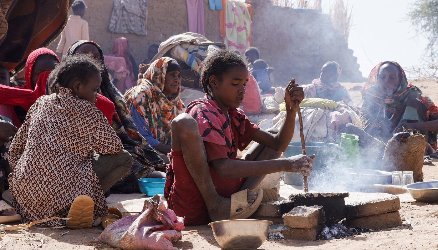 Refugees in the town of Tawila, in North Darfur, Sudan in April 2025.