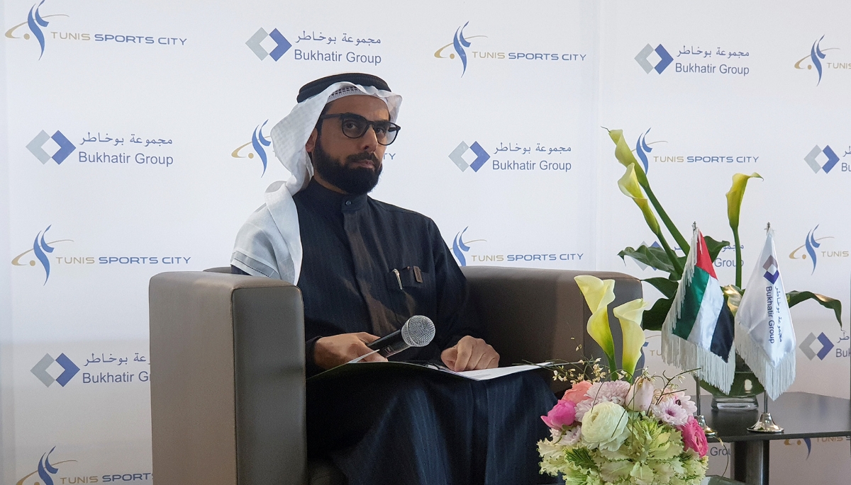 Salah Bukhatir, chairman of Bukhatir Group, at a press conference in Tunis, 10 March 2022.