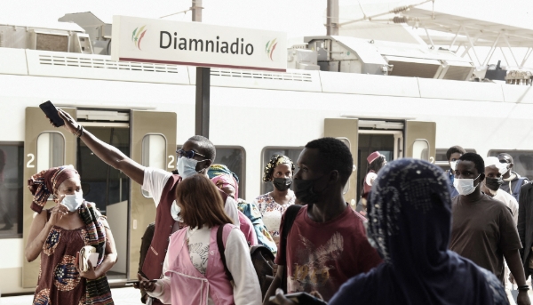 At Diamniadio station, the Senegalese Regional Express Train from Dakar, 11 January 2022.