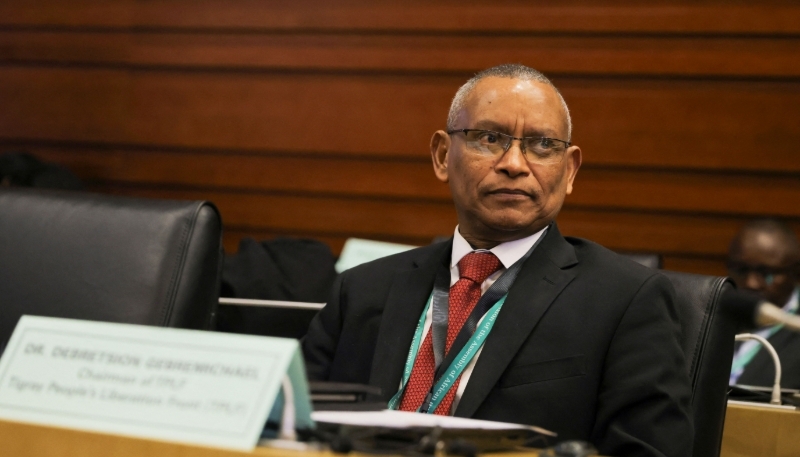 Debretsion Gebremichael at the African Union headquarters in Addis Ababa, 16 February 2025.