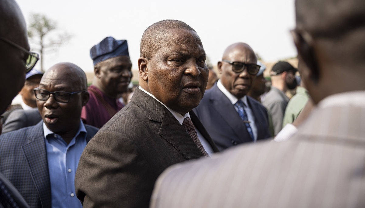 Central African President Faustin-Archange Touadéra at African School Feeding Day in Bouiboui, in the Central African Republic in March 2025.