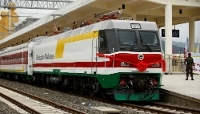 A train connecting the Ethiopian capital to Djibouti, at Addis Ababa station, in October 2016.