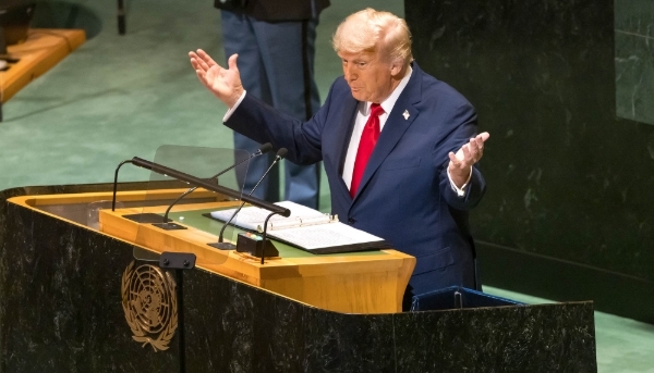 Donald Trump at UN Headquarters in New York City, United States, 23 September 2025.