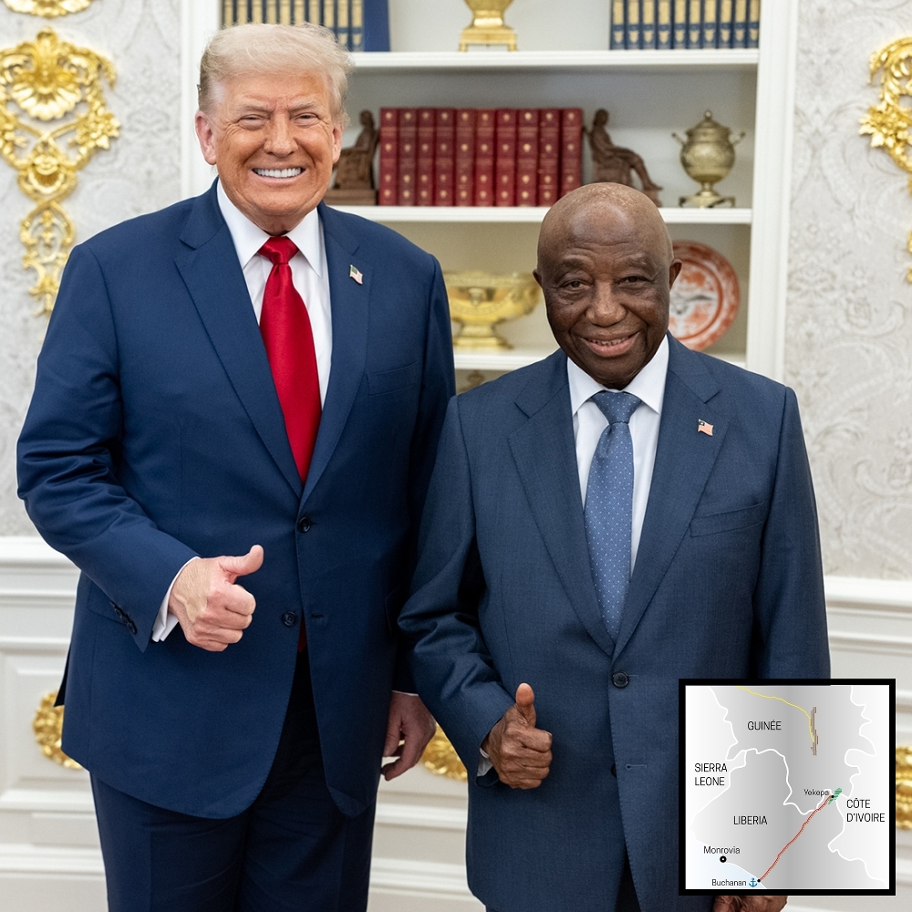 US President Donald Trump and his Liberian counterpart, Joseph Boakai, in Washington, DC, in July 2025.