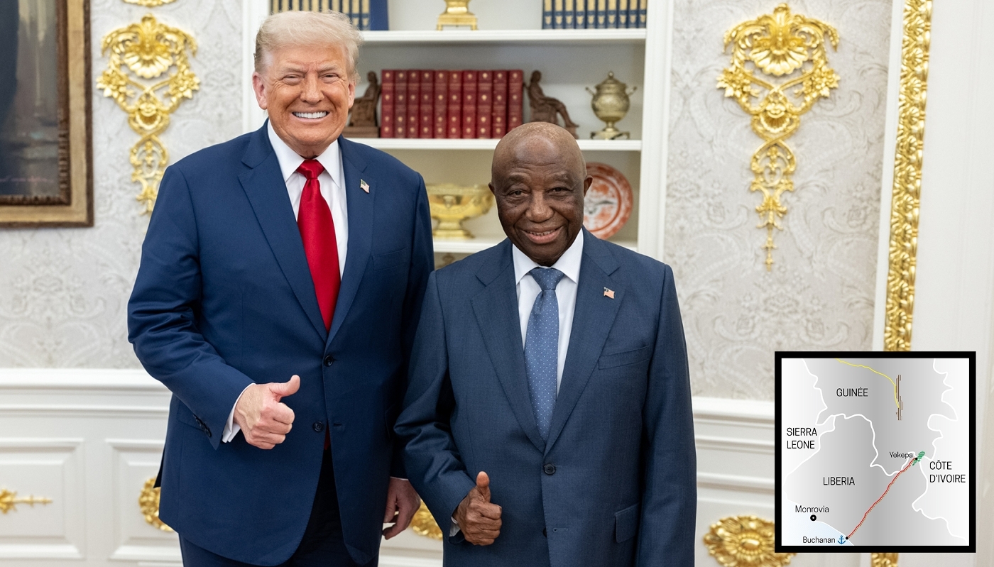 US President Donald Trump and his Liberian counterpart, Joseph Boakai, in Washington, in July 2025.