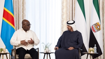 Congolese President Félix Tshisekedi with Mohammed bin Zayed Al Nahyan, head of state of the UAE, in Abu Dhabi on 6 September 2024.