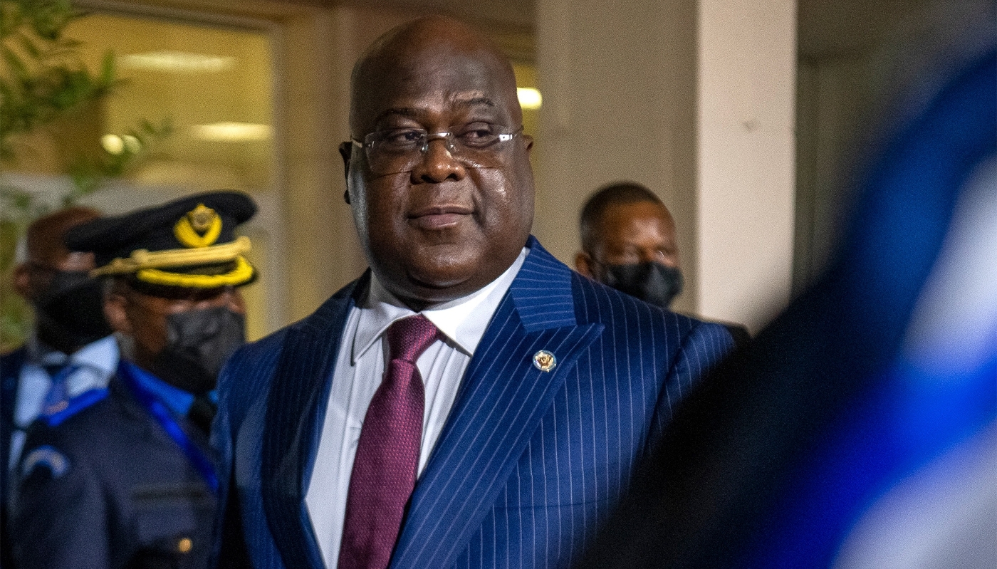 President of the Democratic Republic of Congo Félix Tshisekedi in Kinshasa, on 20 February 2022.