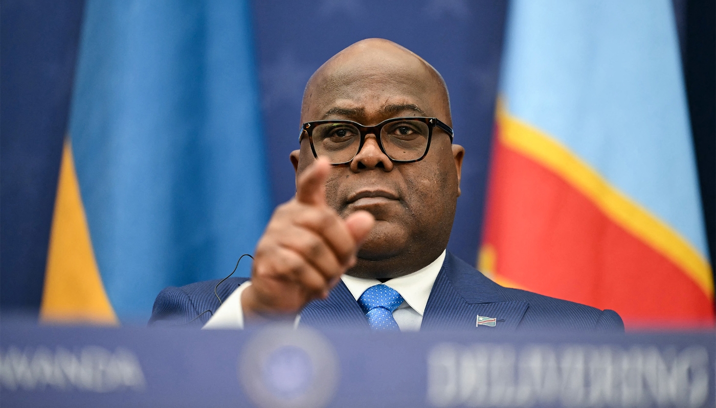 DRC President Félix Tshisekedi in Washington, December 2025.