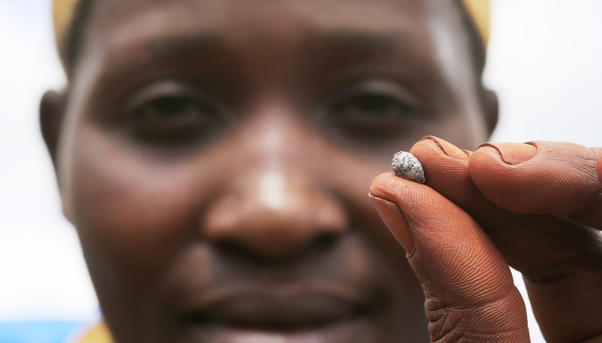 A gold miner in the Mubende district, 17 November 2013.