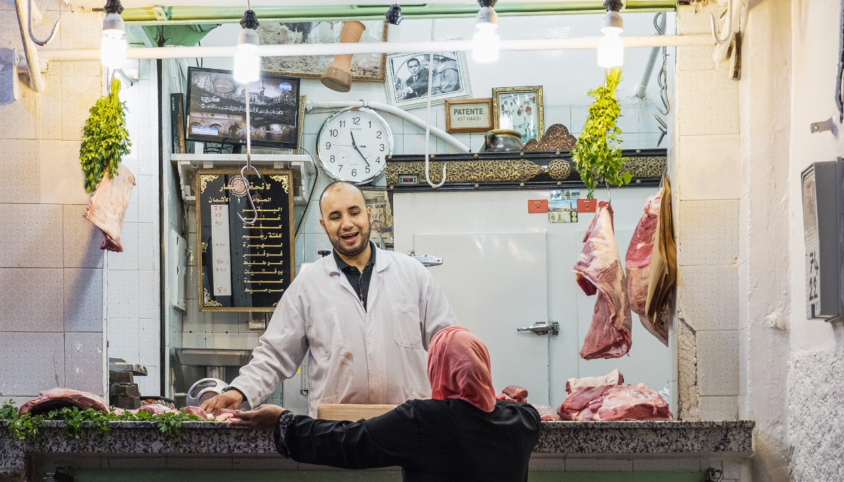 A butcher's in Marrakech on 18 October 2017. 
