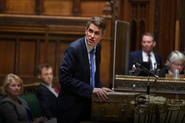 Gavin Williamson in the House of Commons in London on  6 January 2021. 