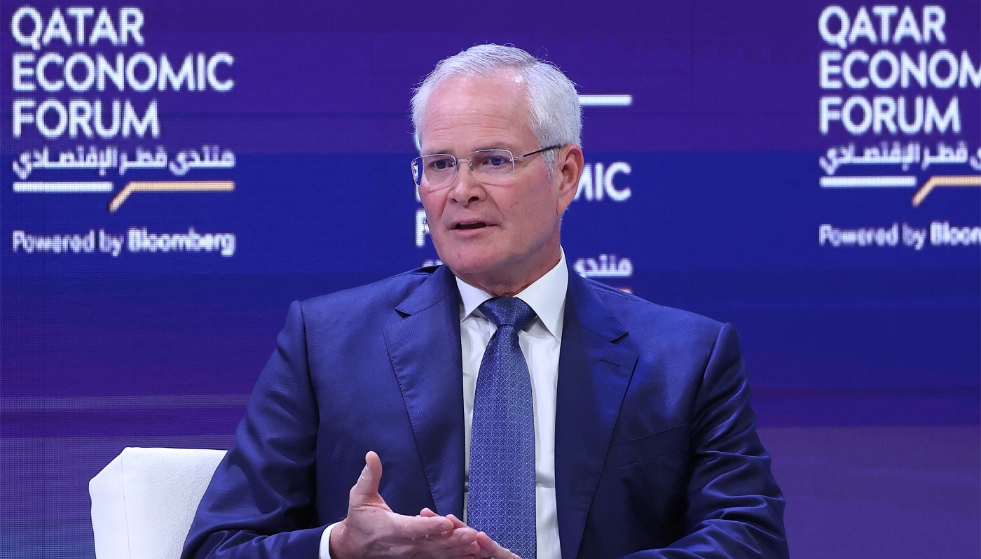 Darren Woods, Chairman and CEO of ExxonMobil at the Qatar Economic Forum in Doha on 15 May 2024.