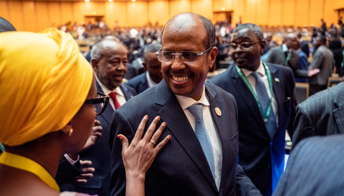 The Chairperson of the African Union Commission, Mahamoud Ali Youssouf, in Addis Ababa, on 15 February 2025. 