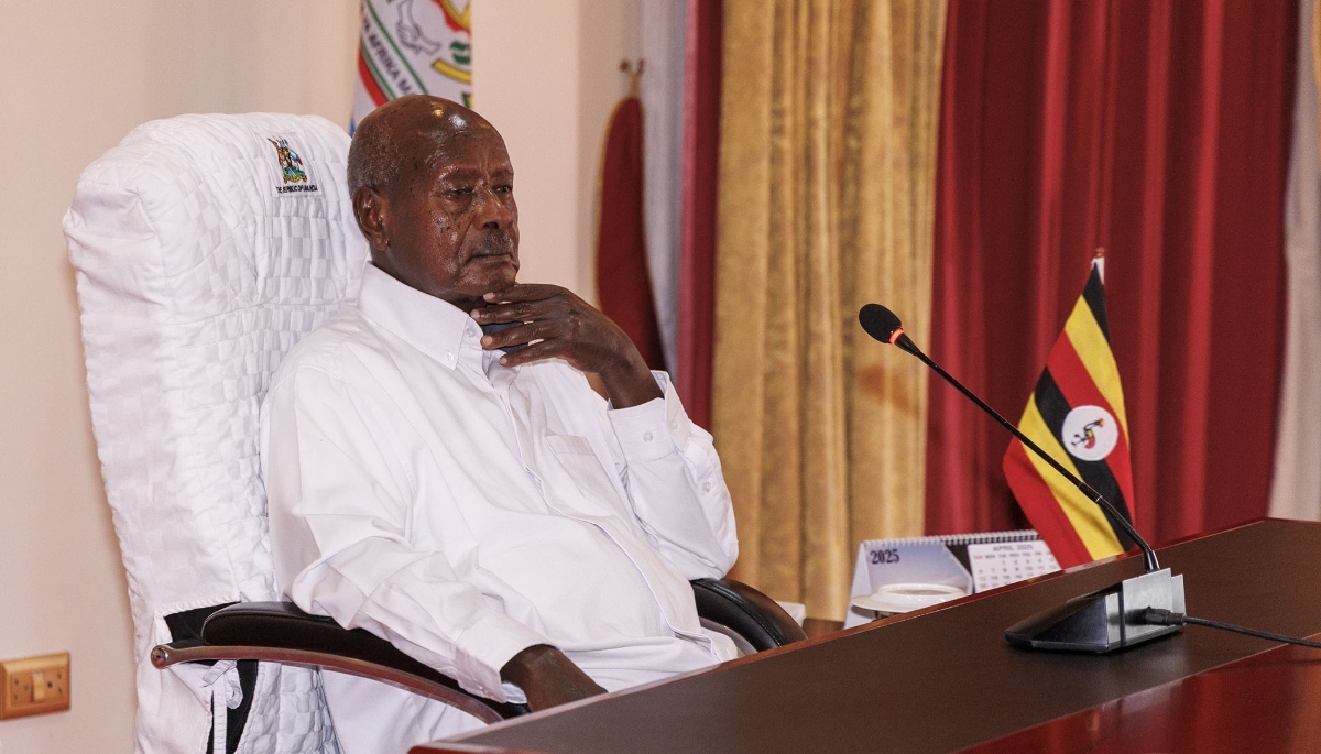 President Yoweri Museveni in Kampala, 25 April 2025.