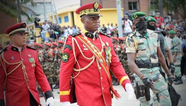 The head of the junta, General Brice Oligui Nguema, in Libreville, Gabon, on 4 September 2023.