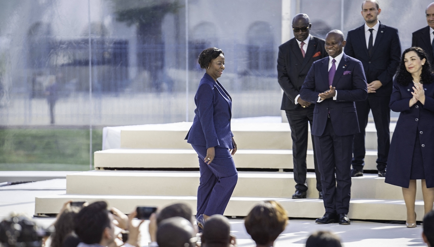 Louise Mushikiwabo at the 19th summit of the International Organisation of La Francophonie in Villers-Cotterêts, France, 4 October 2024.