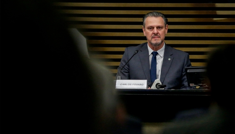 The Minister of Agriculture Carlos Favaro in Sao Paulo, Brazil, 14 July 2023.