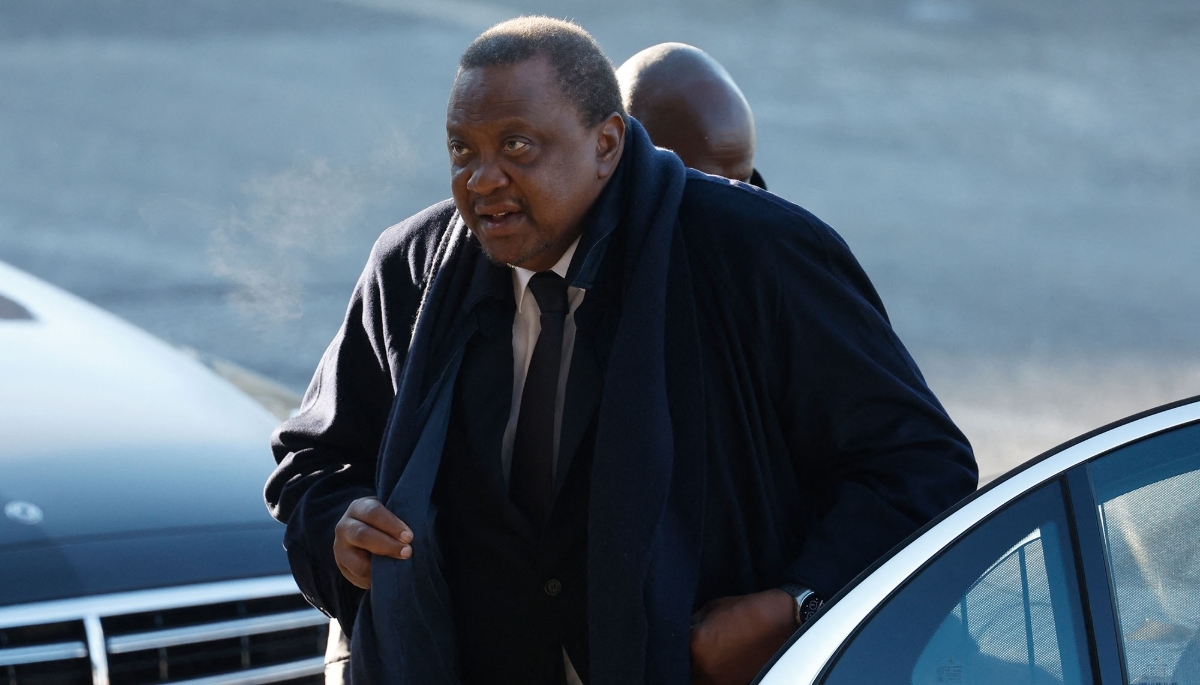 Former Kenyan President Uhuru Kenyatta in Berlin, on 18 February 2025.