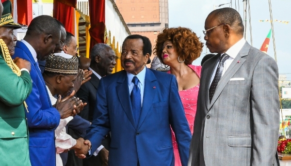 Paul Biya and his wife during the celebration of the 53rd anniversary of the national holiday in Yaoundé on 20 May, 2025.