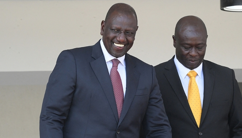 Kenya's President William Ruto (L) and Deputy President Rigathi Gachagua in Nairobi on 20 October 2022.