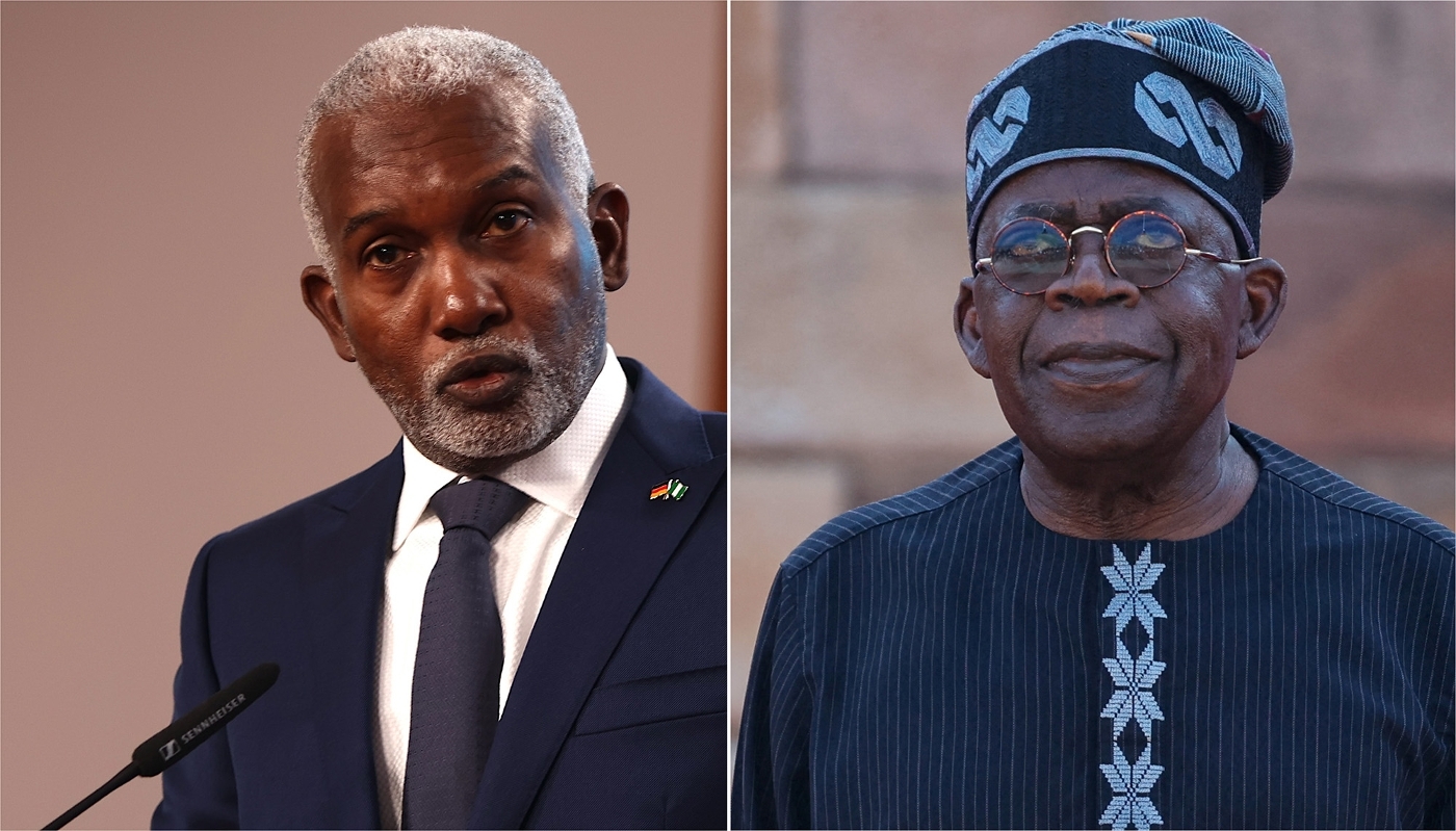 Nigerian Foreign Minister Yusuf Tuggar (left) and President Bola Tinubu.