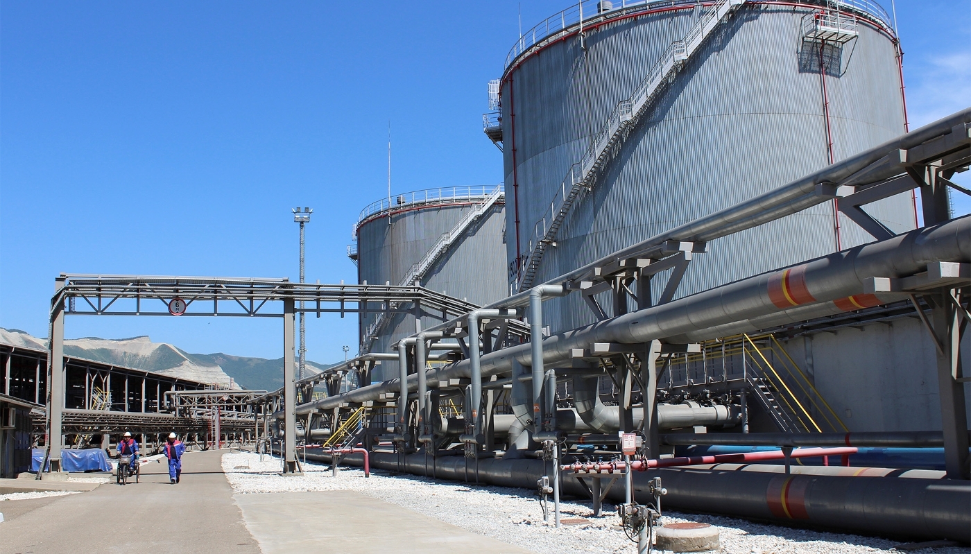 An oil terminal in the Black Sea port of Novorossiisk, Russia, May 2018.